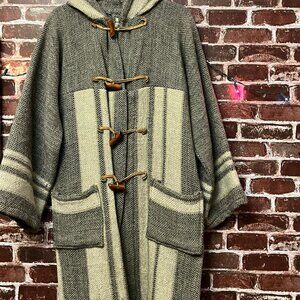 VTG Tissage Skira Quebec 100% Pure Wool Handwoven Toggle Coat Tissage Skira